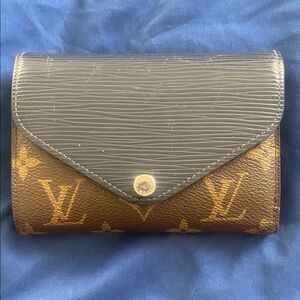 Louis Vuitton Monogram Brown and Blue Wallet